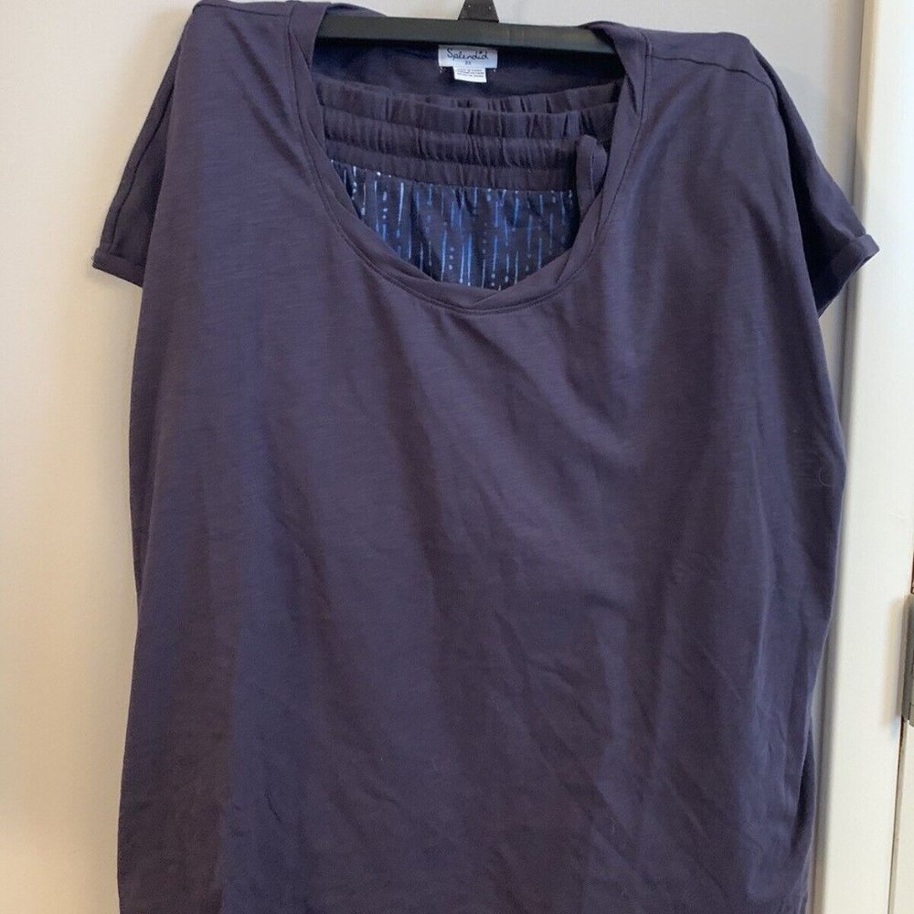 SPLENDID SLUB JERSEY TWIST NECK TEE & BERMUDA SHORT SET 2X NWOT
